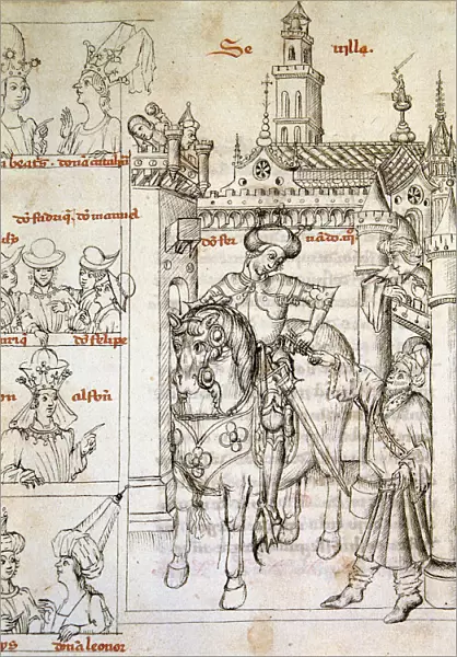 Taking Seville by Ferdinand III The Saint, illustration in the manuscript Geology