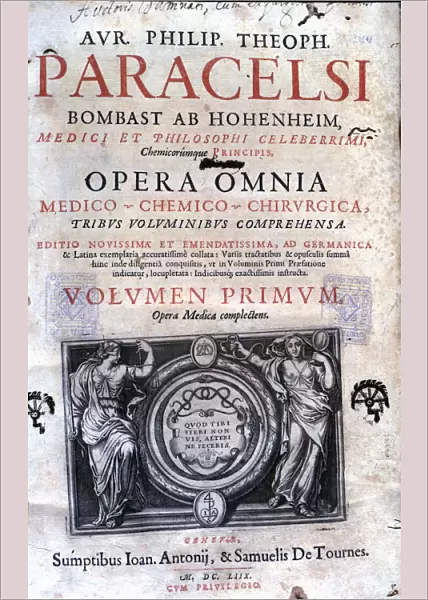 Cover of the work Opera Omnia by Paracelsus, edition of 1658