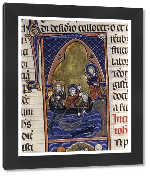 The miraculous catch, miniature in the Sacred Bible, volume IV