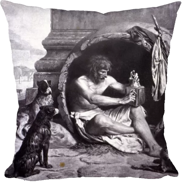 Diogenes the Cynic (413-327 a. BC), Greek philosopher, engraving of 1880