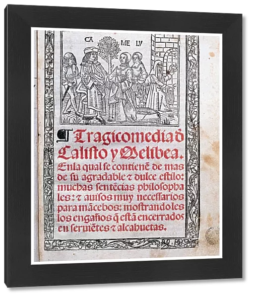 Tragicomedy of Calixto and Melibea by Fernando de Rojas, cover of the printed edition