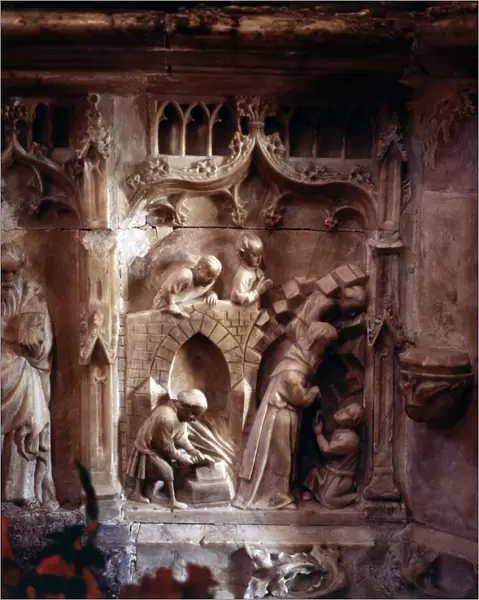 Santo Domingo de la Calzada (1019-1109), Spanish hermit, relief in his mausoleum