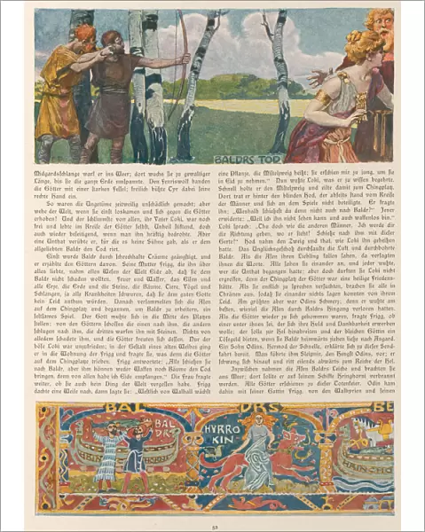 The Death of Baldr (Left site). From Valhalla: Gods of the Teutons, c. 1905