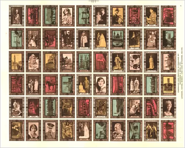 Sheet of 60 Cinderella stamps commemorating King George VIs coronation, 1937