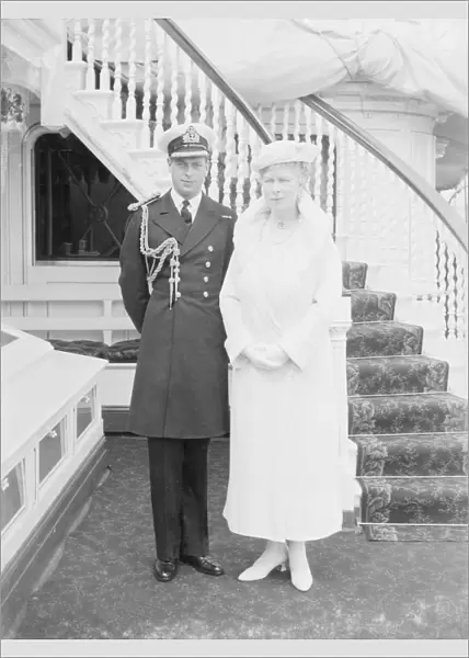 Prince George and Queen Mary aboard HMY Victoria and Albert, c1933