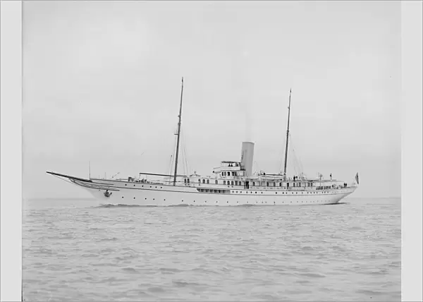 Steam yacht Liberty running east. Creator: Kirk & Sons of Cowes