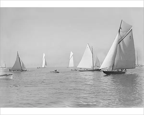 Group of rater yachts, date unknown. Creator: Kirk & Sons of Cowes
