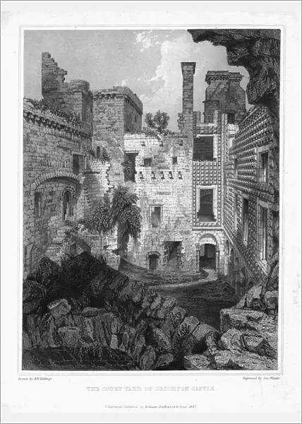 The Courtyard of Crichton Castle, c1847. Creator: George Winter