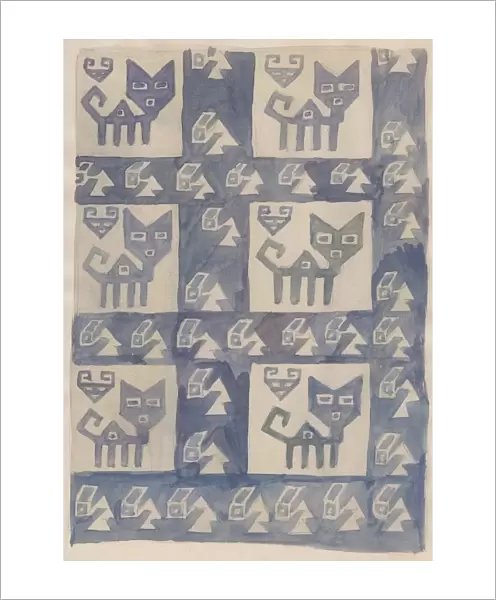 South American textile design, 1951. Creator: Shirley Markham