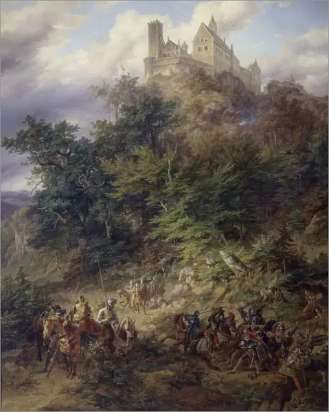 Landscape with knights (The Wartburg), 1836
