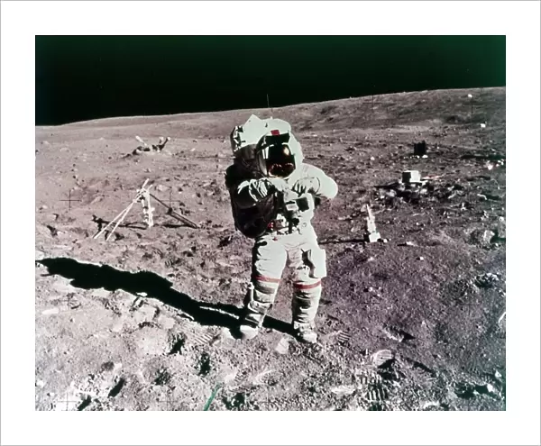 Astronaut John Young on the lunar surface, Apollo 16 mission, April 1972. Creator: Charles Duke