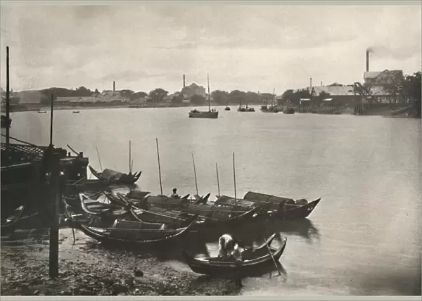 Rice Mills on the Poozoondoung Creek, Rangoon, 1900. Creator: Unknown