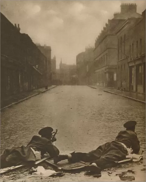 An East End Episode: Scots Guards on Action at Sydney Street in 1911, (c1935). Creator: Unknown