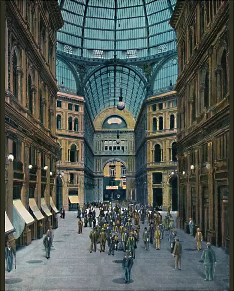Napoli - Interno Galleria Umberto I, (Interior of Galleria Umberto I), c1900. Creator: Unknown