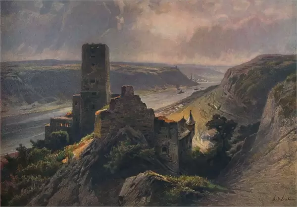 Burg Gutenfels mit Blick auf Oberwesel, (Gutenfels Castle overlooking Oberwesel), 1923