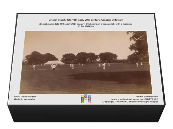 Cricket match, late 19th-early 20th century. Creator: Unknown