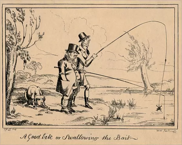 A Good Bite or Swallowing the Bait, 1835. Creator: William Heath