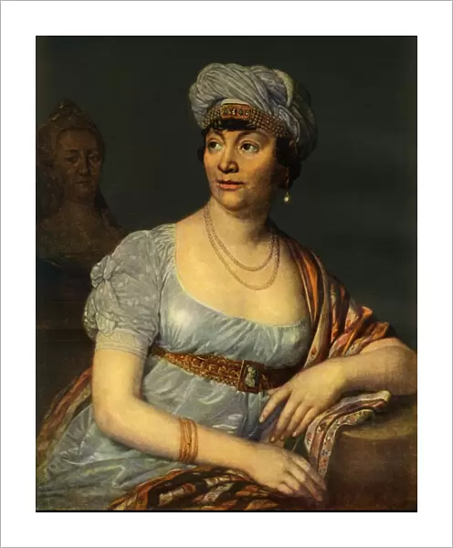Portrait of an unknown Woman with Headdress, 1812, (1965). Creator: Vladimir Borovikovsky
