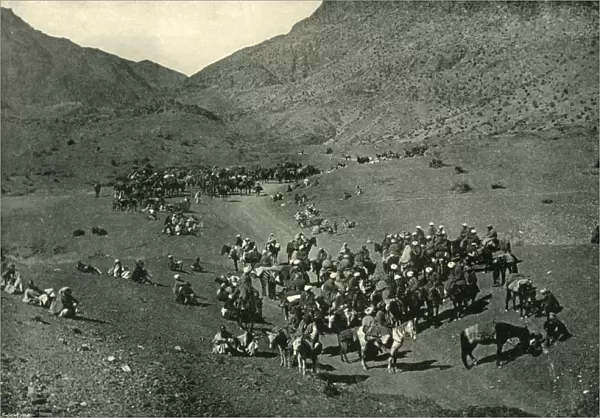 Caravan Passing Through the Khyber Pass, 1901. Creator: Bourne & Shepherd