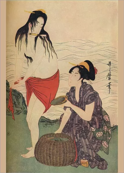 Right hand panel of The Pearl Divers triptych by Utamaro, c1797-98, (1936). Creator