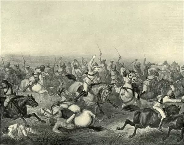 Charge of Hodsons Horse at Rhotuck, 1857, (1901). Creator: George Francklin Atkinson