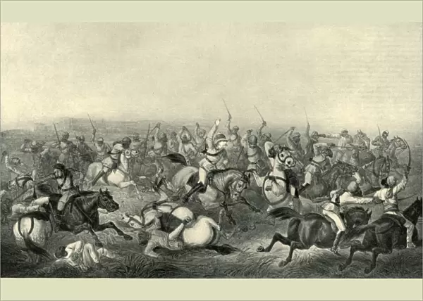 Charge of Hodsons Horse at Rhotuck, 1857, (1901). Creator: George Francklin Atkinson