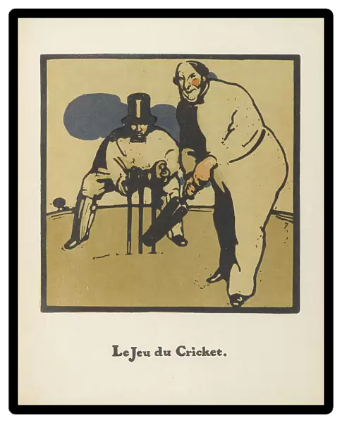 Cricket Game. From Almanach de Douze Sports, 1898. Artist: Nicholson, Sir William