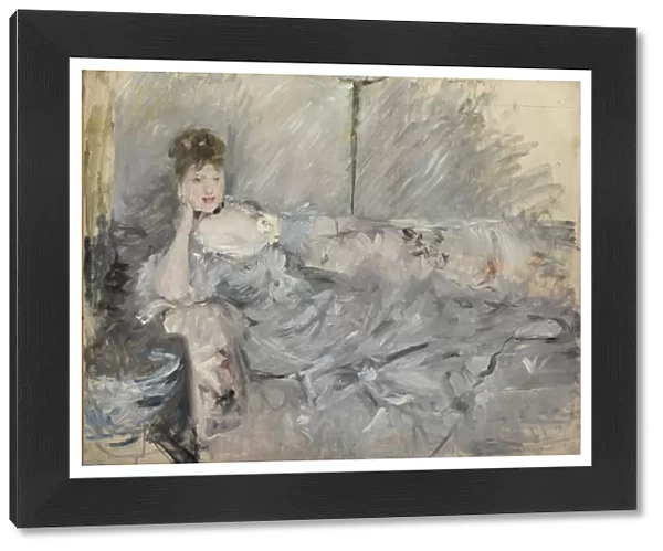 Woman in grey reclining, 1879. Creator: Morisot, Berthe (1841-1895)