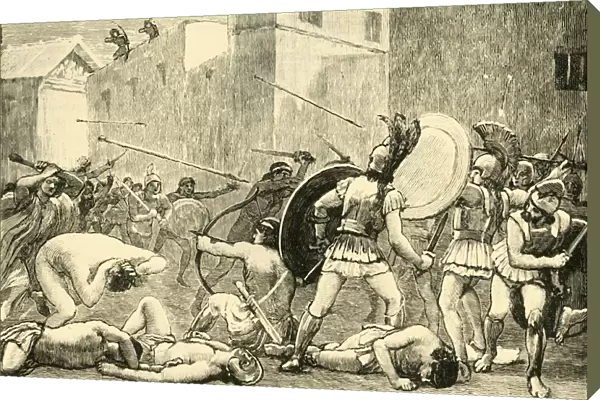 Repulse of Pyrrhus from Sparta, 1890. Creator: Unknown