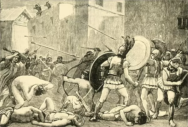 Repulse of Pyrrhus from Sparta, 1890. Creator: Unknown