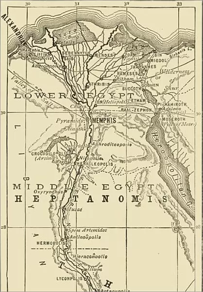 Map of Ancient Egypt, 1890. Creator: Unknown