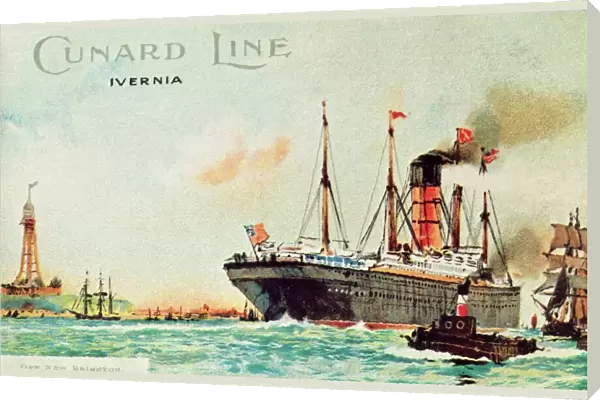 Cunard Line - Ivernia, off New Brighton, c1910. Creator: Unknown