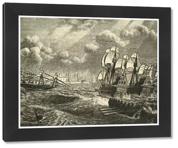 The English Fleet Before Cadiz, (1596), 1890. Creator: Unknown