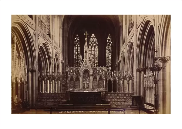 Lichfield Cathedral, Reredos and Altar, 1929. Creator: Unknown