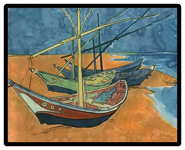 Sailing Boats on the Beach at Les Saintes-Maries, June 1888, (1947). Creator: Vincent van Gogh