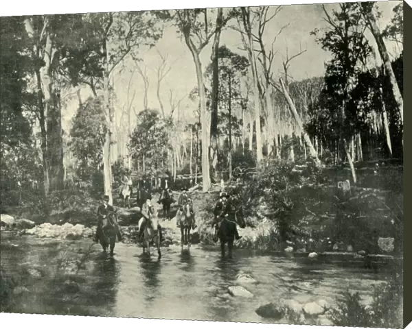Crossing the River, Near Buffalo Falls, 1901. Creator: Unknown