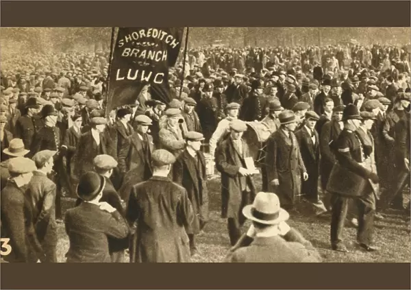 Marchers from Shoreditch, Means Test protests, Hyde Park, London, 1932, (1933) Creator: Unknown