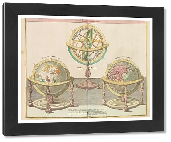 The Globes (From the Grand Atlas of all the World), 1725. Creator: Homann, Johann Baptist