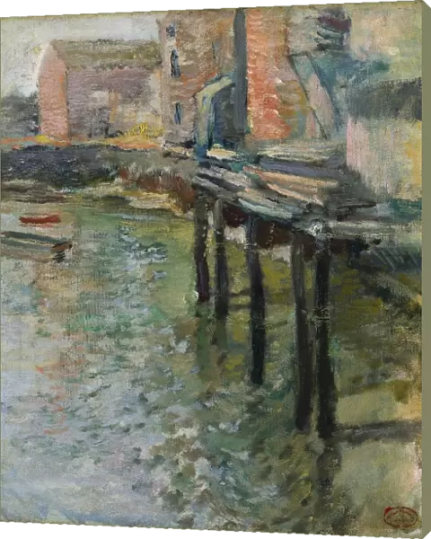 Deserted Wharf (The Old Mill at Cos Cob), c. 1900-1902. Creator: John Henry Twachtman (American