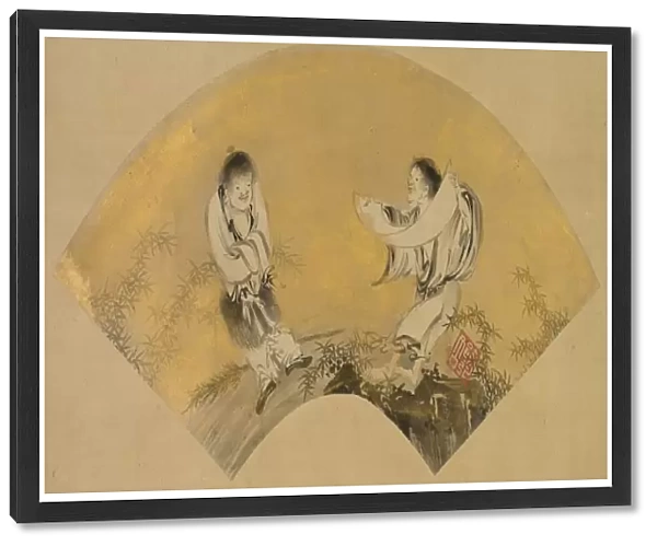 Hanshan and Shide (Kanzan and Jittoku), mid-1500s. Creator: Shikibu Terutada (Japanese