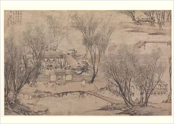New Years Day in a Village at Stone Lake, 1609. Creator: Li Shida (Chinese, c. 1549-c