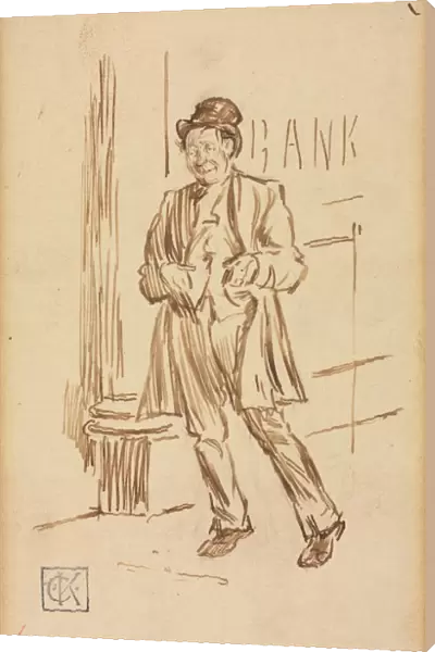 Study of a Drunken Man Passing a Bank. Creator: Charles Samuel Keene (British, 1823-1891)