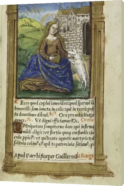 Printed Book of Hours (Use of Rome): fol. 112r, St. Agnes, 1510. Creator: Guillaume Le Rouge