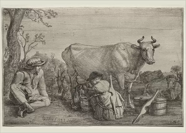 The Milkmaid, 1643. Creator: Gerrit Claesz. Bleker (Dutch, 1656)