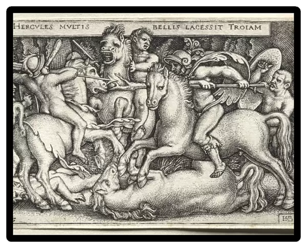 The Labors of Hercules: Hercules Conquering Troy, 1545. Creator: Hans Sebald Beham (German