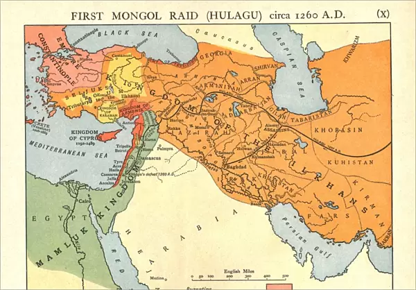 First Mongol Raid (Hulagu), circa 1400 A. D. c1915. Creator: Emery Walker Ltd
