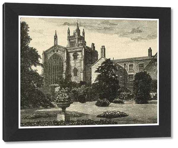 The College Chapel, from the Wardens Gardens, 1898. Creator: Unknown