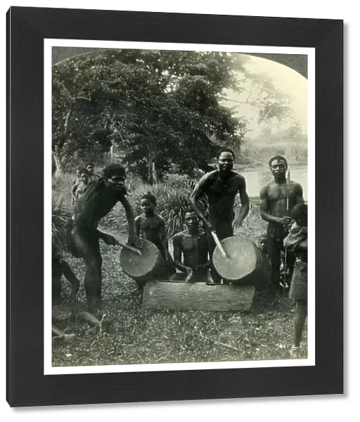 The Drums of Africa - in the Village of Ikoko on Lake Ntomba in Belgian Congo, c1930s