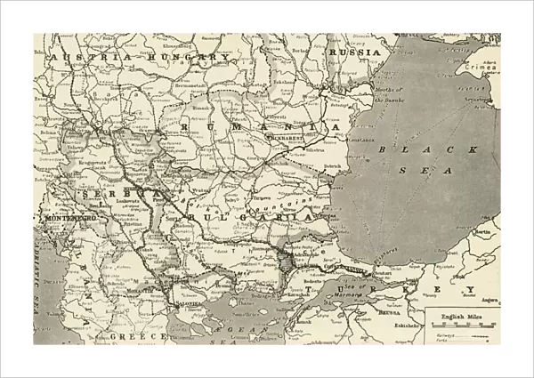 Map Showing the Relation of Serbia to Neighbouring States, 1916. Creator: Unknown