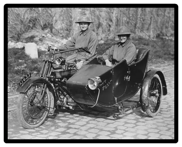 1917 Royal Enfield with sidecar for Military. Creator: Unknown